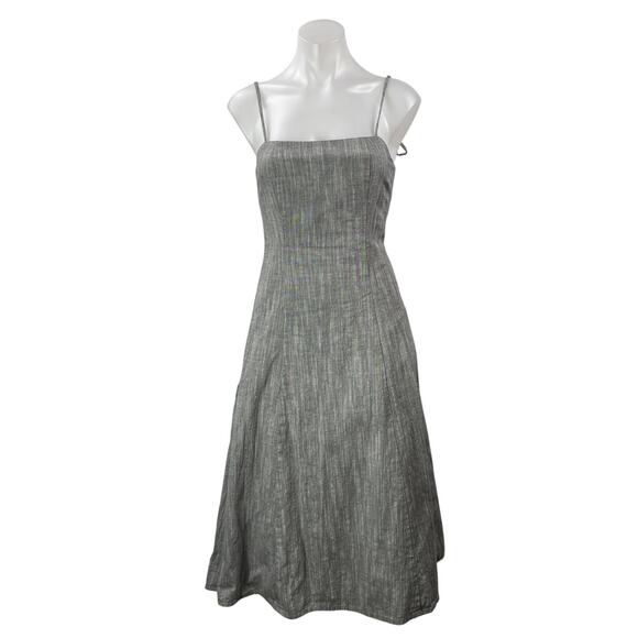 A Dong Silk Dresses & Skirts - A Dong Silk Gray Sleeveless Tie Cami Square Neck A Line Fit & Flare Midi Dress S